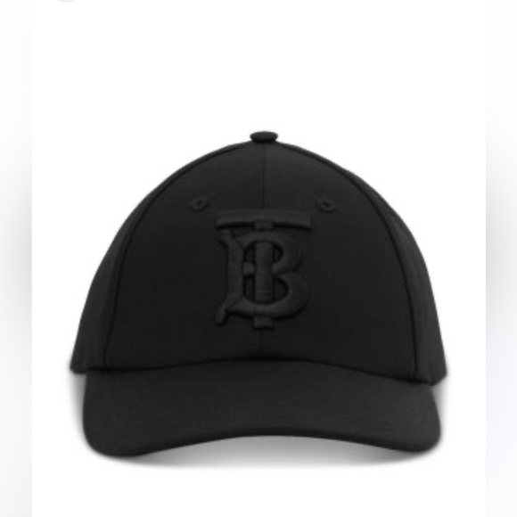 NWT Burberry Women’s Monogram Motif Baseball Cap Black on Black Luxury Gift - Picture 1 of 11